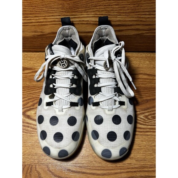 Size 8.5 - Adidas James Harden Vol. 5 Futurenatural Polka Dot - White - Used